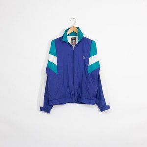 Vintage 90s JC Penney Olympics Windbreaker Jacket L - Blue Colorblock Distressed